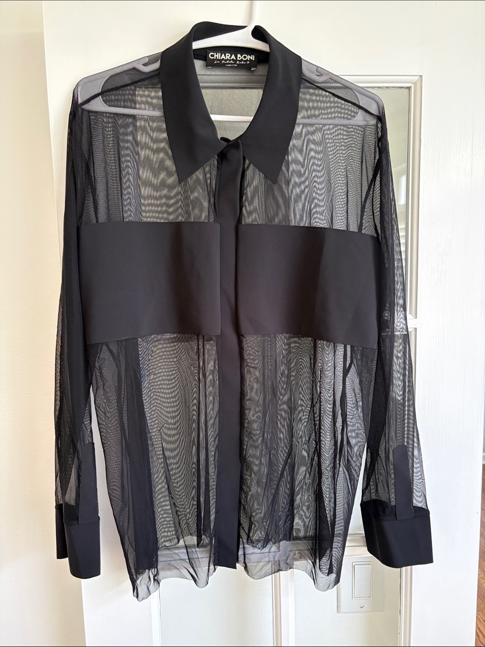 Chiara Boni Sheer Black Panel Shirt